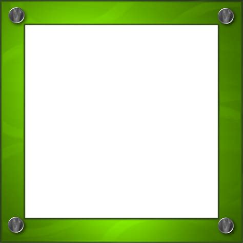 Green Frame Border Bevel Design Png Picpng