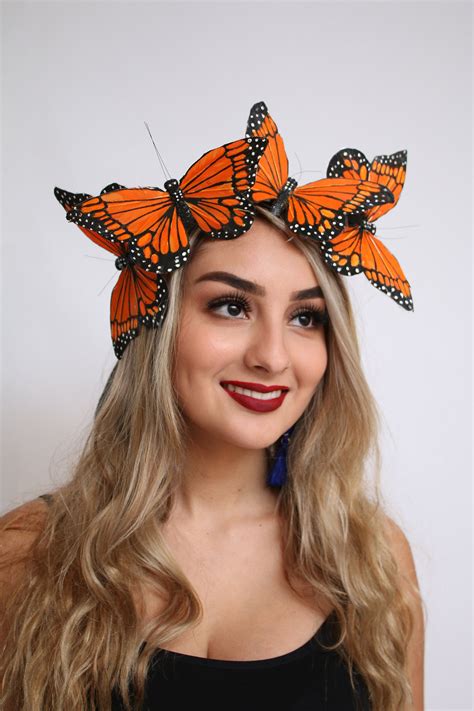 Monarch Butterfly Crow Butterflies Costume Headpiece Flower Etsy
