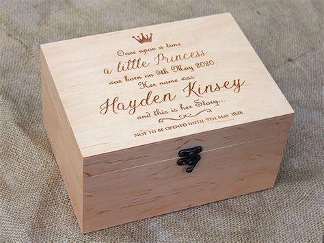 Newborn Memory Box Personalized Wood Box For Baby Girl T Time