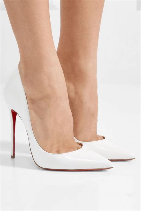 Christian Louboutin Womens So Kate Patent Leather Pumps White