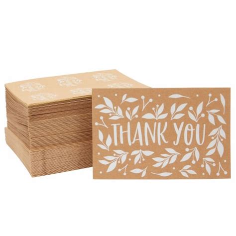 Rustic Kraft Thank You Cards With Envelopes And Seals 6 Designs 4x6