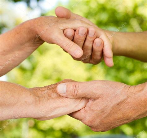 Closeup Of Senior Hands Holding Together ⬇ Stock Photo Image By