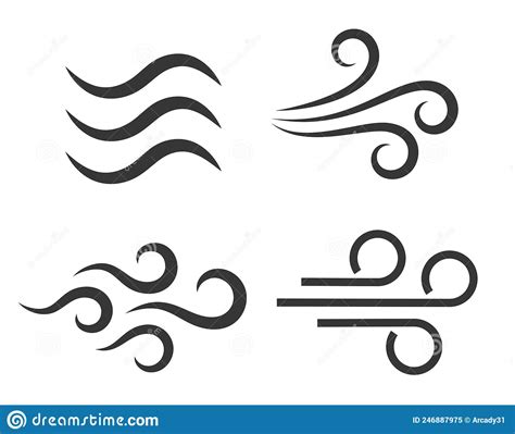 Wind Blow Icon Air Breeze Symbol Stock Vector Illustration Of Cool