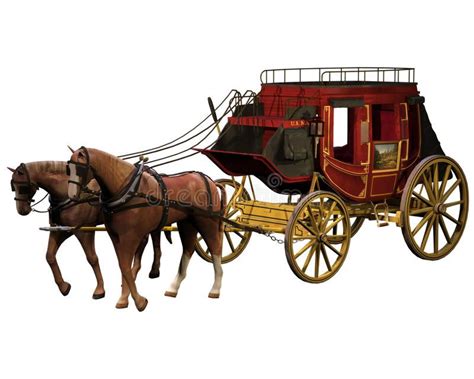 Western Stagecoach 2 3d Render Of A Stagecoach With Horses Ad
