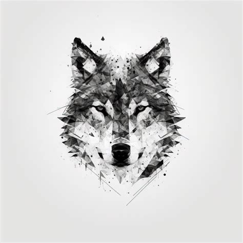 Artistic Wolf Head Drawing Beautiful Abstract Wolf Generative Ai