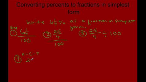 What are fractions in the simplest form? Converting Percents to Fractions in Simplest Form - YouTube