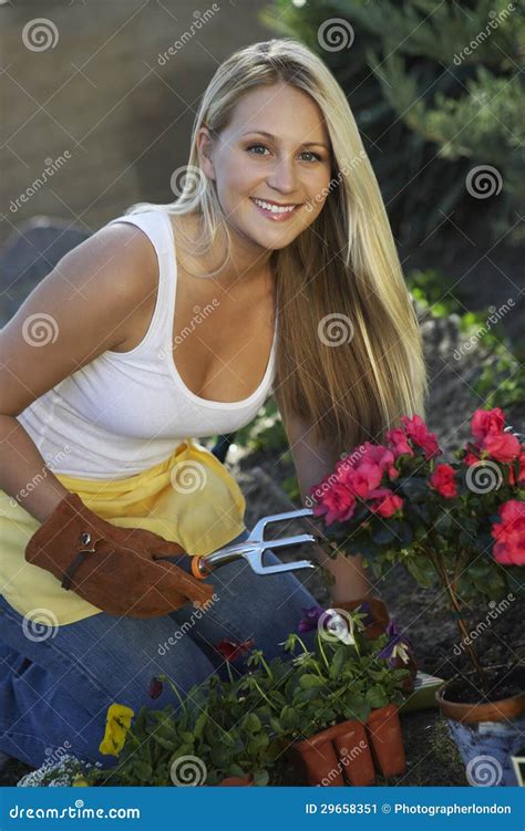 Beautiful Woman Gardening Stock Image Image Of Leisure 29658351