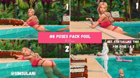 By Simsulani 8 Poses Pack Pool Poses Pool Sims 4 Cc