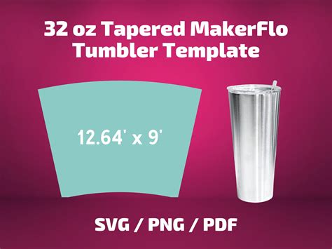 MakerFlo 32oz Tapered tumbler template Full Wrap for tumbler | Etsy