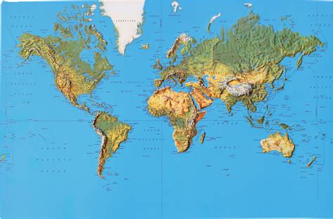 A Relief Map Of The World United States Map