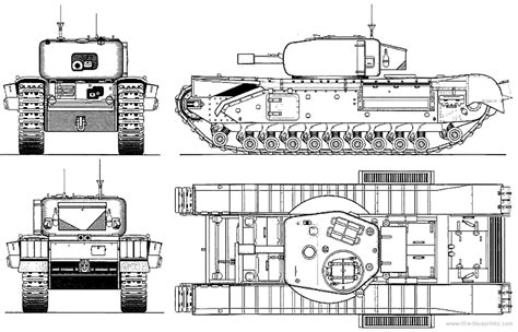Tank Churchill Mkv 95mm A22 Drawings Dimensions Figures Download