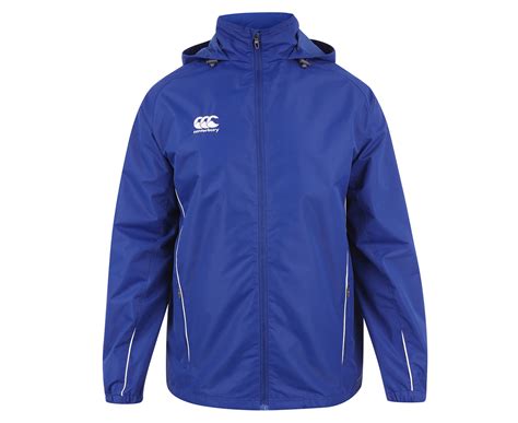 Canterbury Mens Team Full Zip Rain Jacket Royal Blue Nz