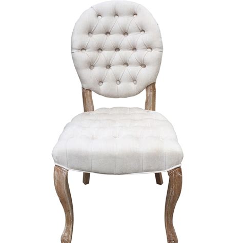 The ones i found don't have the best reviews. China White Back Tufted Linen Upholstered Dining Chair ...