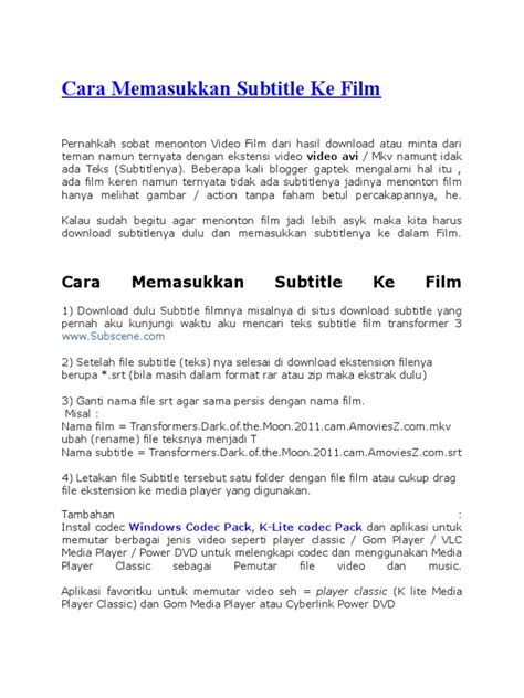 Cara mudah translate subtitle film inggris ke indonesia. Cara Memasukkan Subtitle Ke Film