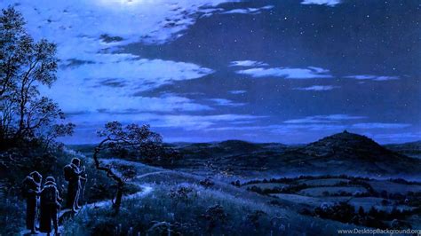 Download Wallpapers 1920x1080 Night Moon Travelers Trail Nature
