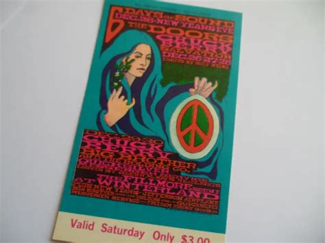 the doors chuck berry original 1967 concert ticket fillmore scene at winterland 159 99 picclick