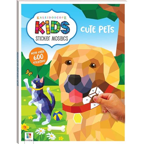 Kaleidoscope Kids Sticker Mosaics Cute Pets Big W