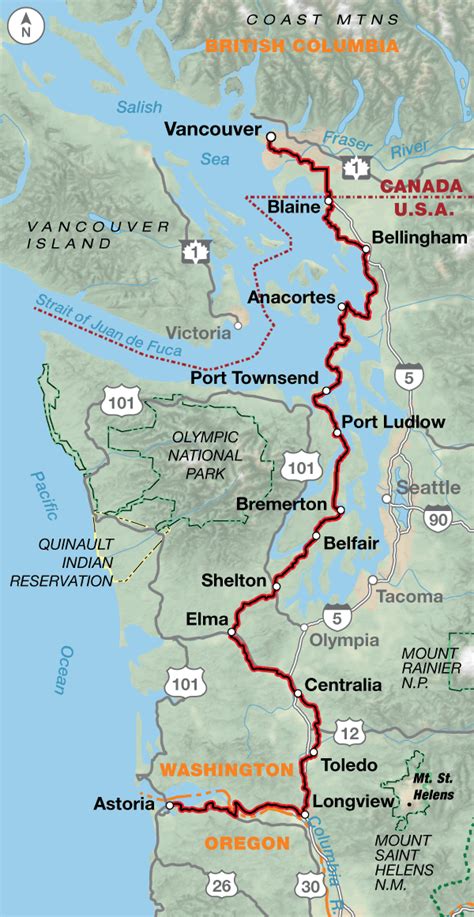 Pacific Coast Adventure Cycling Route Network