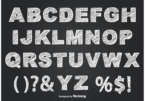 Chalkboard Style Alphabet 84741 Vector Art At Vecteezy
