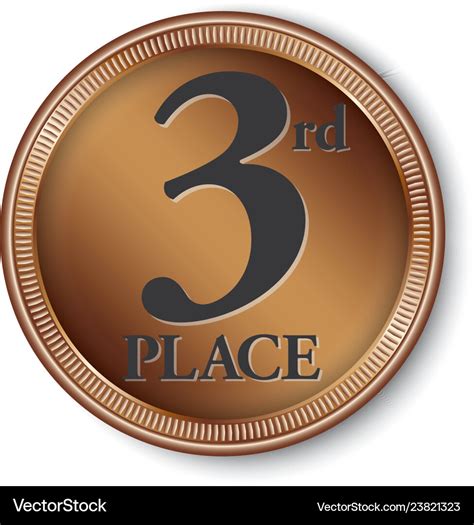 3rd Place Bronze Medal Royalty Free Vector Image