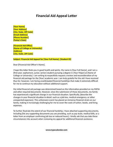 Free Printable Appeal Letter Templates Sample Pdf Reconsideration