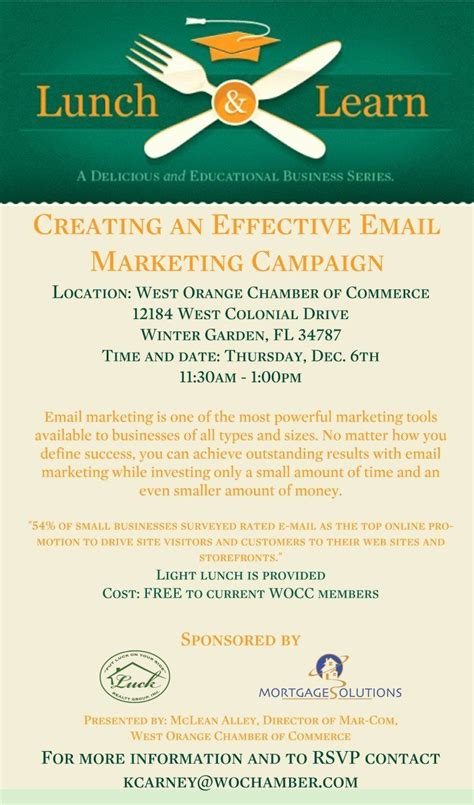 Lunch And Learn Email Template