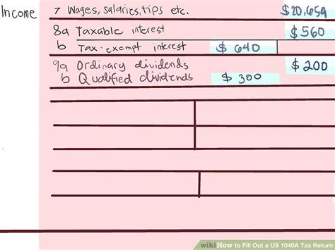 How To Fill Out A Us 1040a Tax Return With Form Wikihow