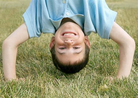 Boy Doing A Handstand Stock Image Image Of Handsome Child 3106869