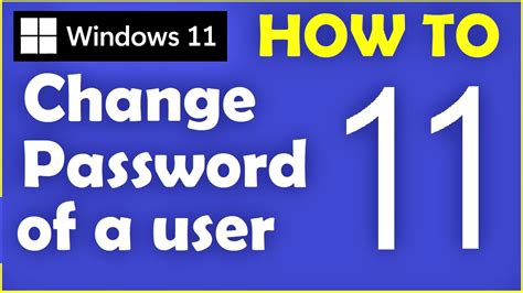 How To Change User Password In Windows 11 Youtube