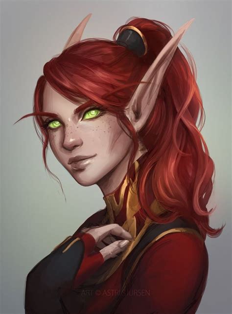 By Astrisjursen Elf Redhead Fantasy Character Design Portraits Ginger Elven Lady Woman