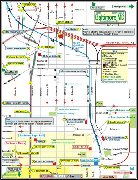 Baltimore Railfan Guide North Central Baltimore Map