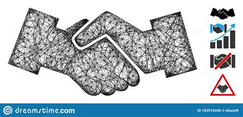 Handshake Web Vector Mesh Illustration Stock Illustration