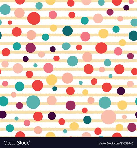 Stripes And Dots Seamless Pattern On White Vector Image