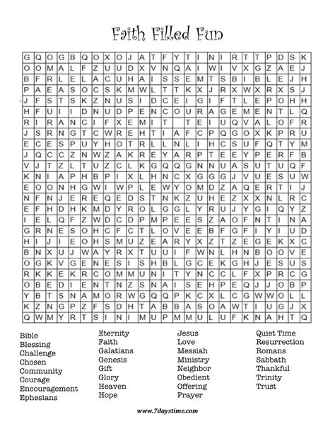Christian Word Search Word Puzzles For Kids Bible Word 7 Best Images