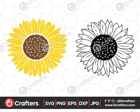 Sunflower SVG Cut Files For Cricut And Silhouette | Hi Crafters