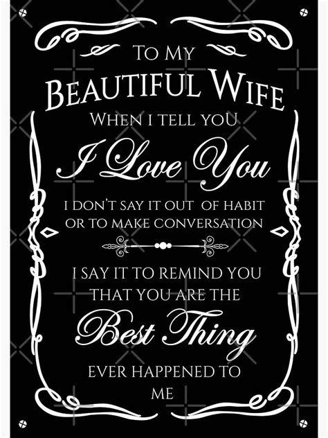 Best T To Wife Say I Love You Poster For Sale By Kleynard Agustin Wife Quotes Love My