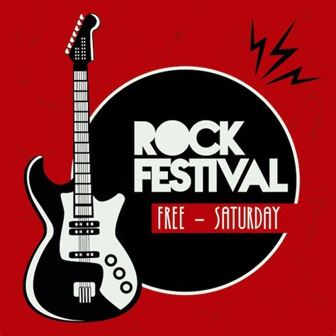 Premium Vector Rock Live Festival Lettering Poster With Electric