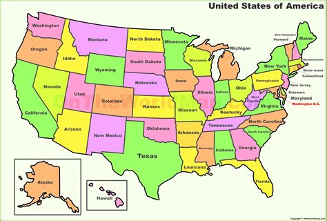 Free Printable Labeled Map Of The United States Free Printable