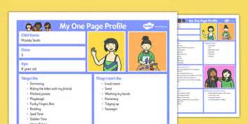 My One Page Profile Sen Send Resources Twinkl