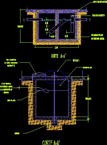 Cistern And Trap Of Combustible Fatty And Arenero Grasas Y Arenero Dwg