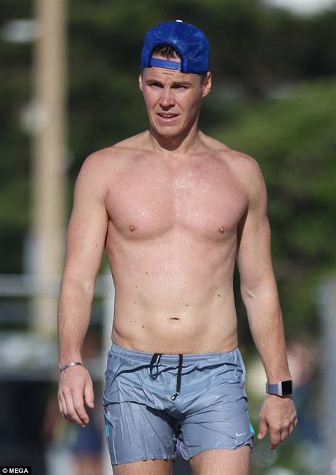 Roxy Jacenkos Husband Oliver Curtis Flaunts Buff Body Daily Mail Online