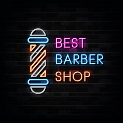 Premium Vector Barber Shop Neon Sign Illustration