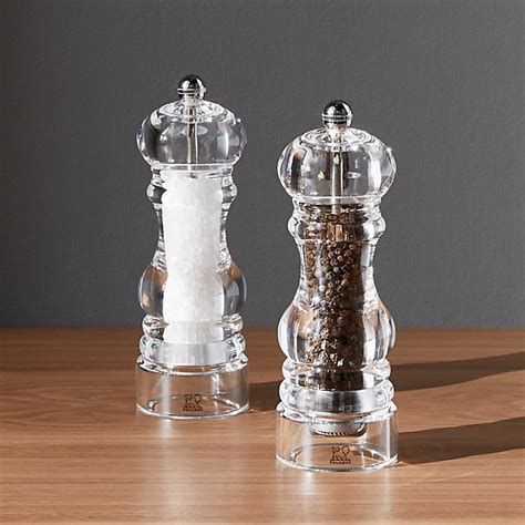 pepper salt peugeot mill nancy mills acrylic crate glass grinders barrel crateandbarrel shakers