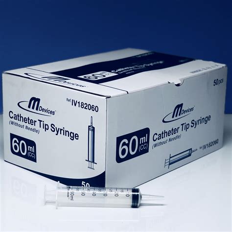 M Devices Syringe 60ml Catheter Tip Box 50 Superior Health Care