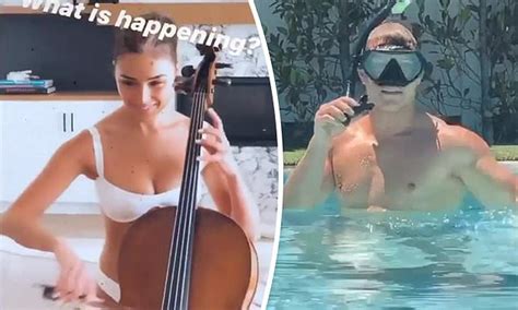 Olivia Culpo Plays The Cello In A Bra And Panties While Beau Christian