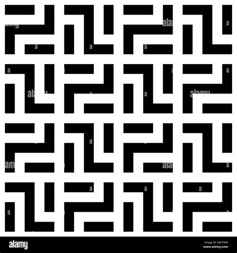 Abstract Seamless Pattern Background Maze Of Black Geometric Design