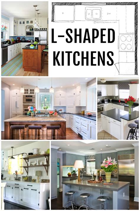 I guess these are really l kitchen designs with l shaped islands. Remodelaholic | Popular Kitchen Layouts and How to Use Them