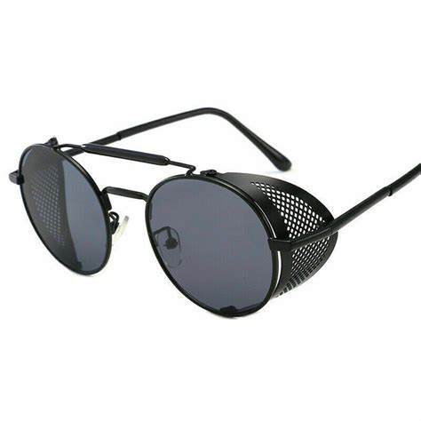 Retro Steampunk Sunglasses Side Shield Vintage Metal Round Eyewear Glasses Gafas Ebay