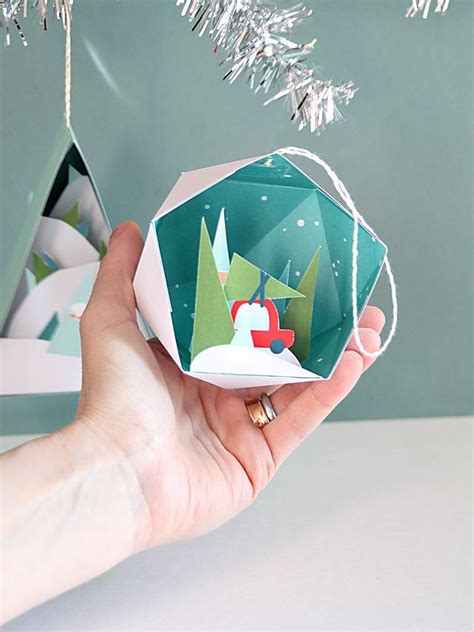 3d Christmas Ornaments 2 4 In A Set Printable Paper Etsy In 2021