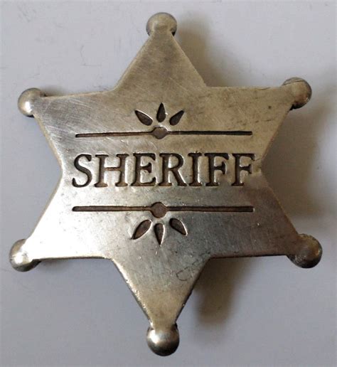 Sheriff Badge Old Western Star Pin Of The Old West Bw 11
